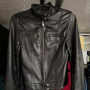 Hugo Buscati Black Leather Moto Racer Jacket - Vintage 90s